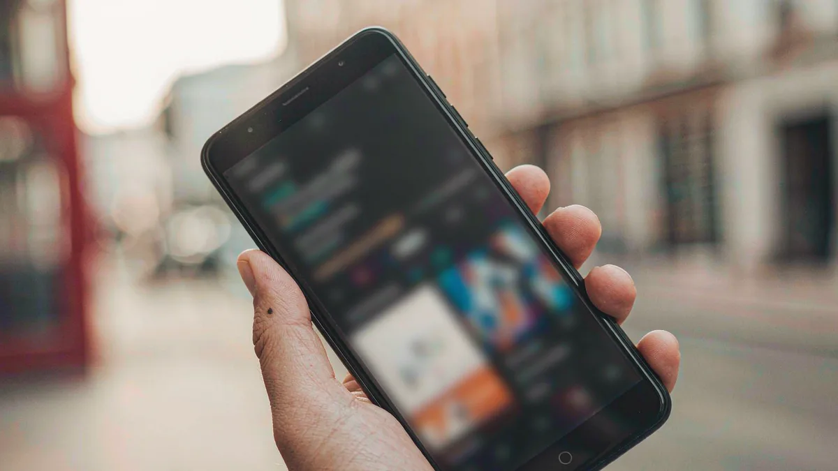 A phone showing a music streaming app